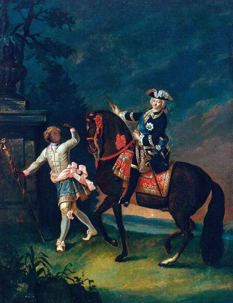 Portrait of Elizabeth Petrovna on Horseback Accompanied by a Negro Servant (copy)