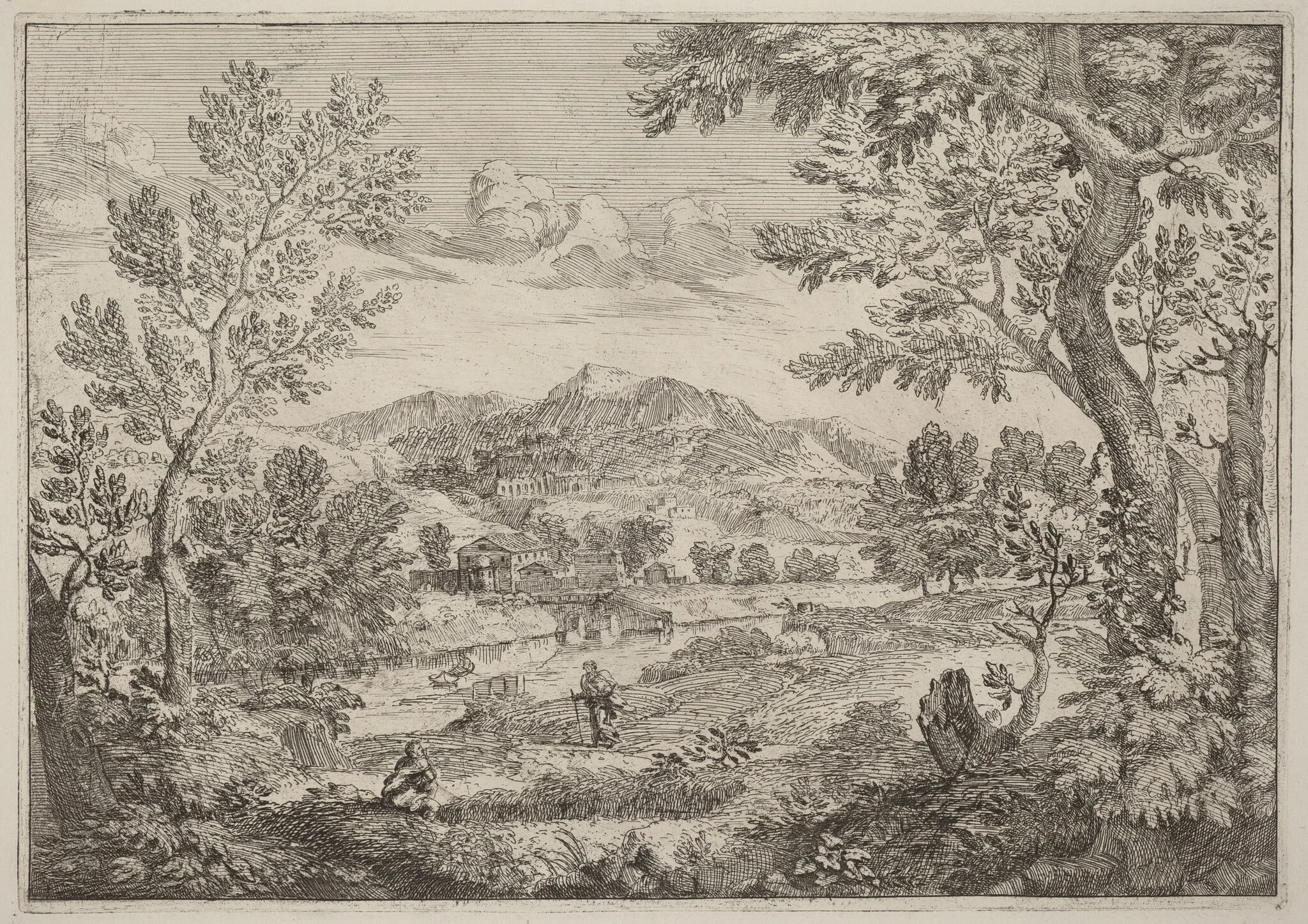 Houses Beside a Mountain