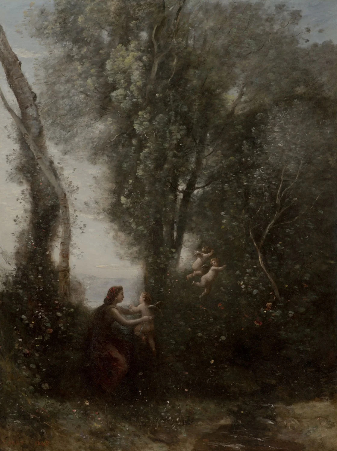 Morning, by Jean Baptiste Camille Corot, oil, 1865
