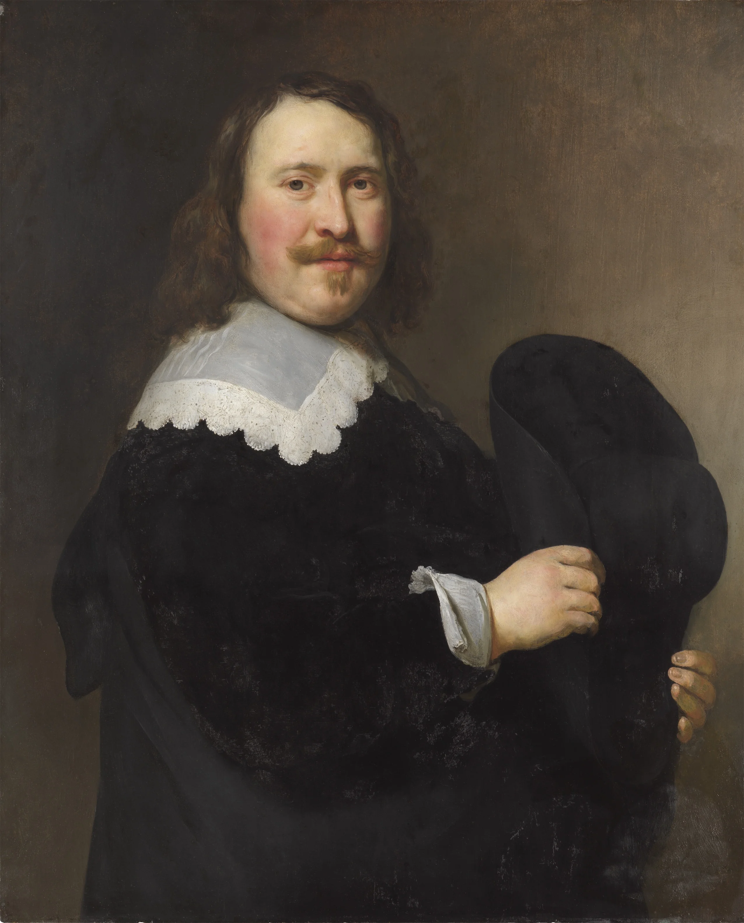 Portrait of a Man with a Hat, by Govert Flinck, oil, 1641