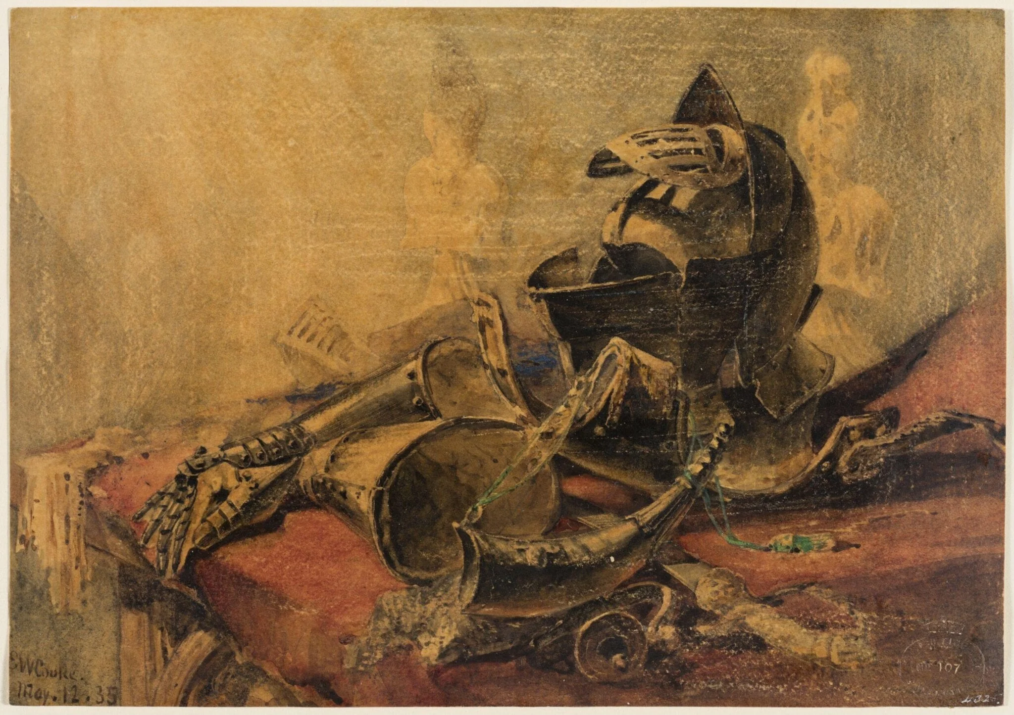 Study of Armour, by Edward William Cooke, watercolor, 1835