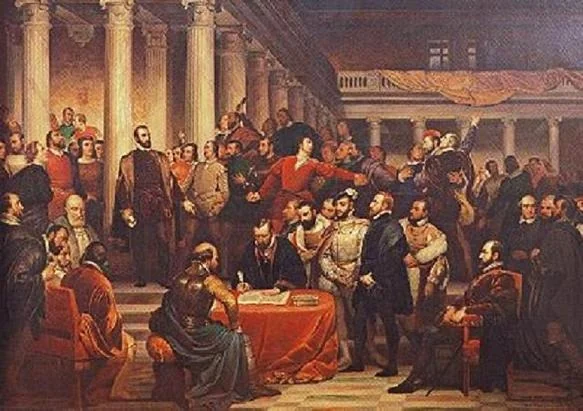 Le Compromis des nobles en 1566, by Edouard De Bièfve, oil, 1841