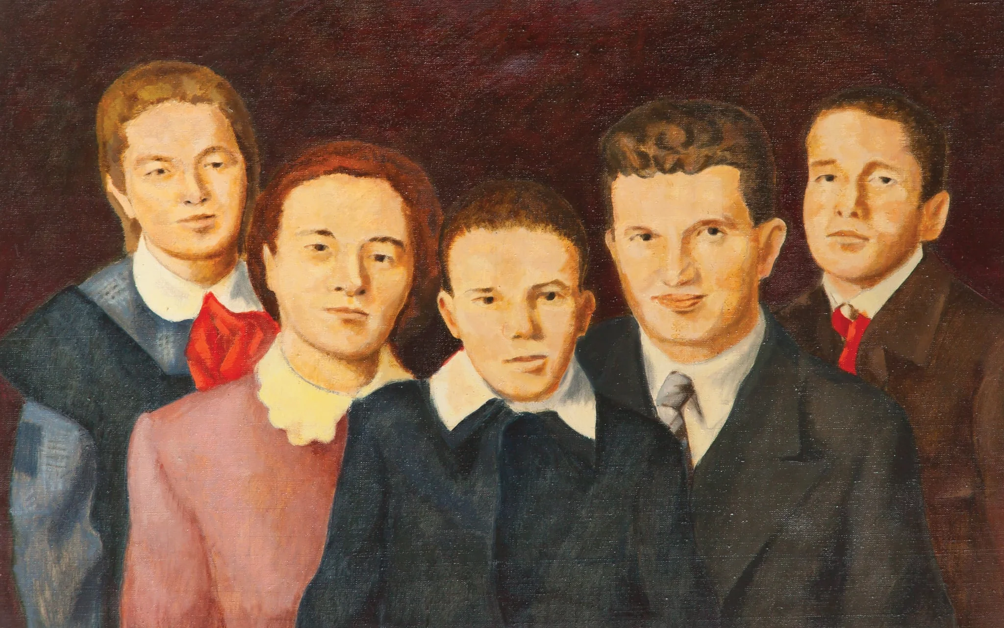 Tablou, ulei pe pânză, „Familia Ceaușescu”, nesemnat, atribuit lui Dumitru Rusu. Este prezentată familia Ceaușescu, de la stânga la dreapta, Zoia, Elena, Nicu, Nicolae, Valentin. Comandat și oferit de Comitetul Județean de Partid Suceava, 4 ianuarie 1979.