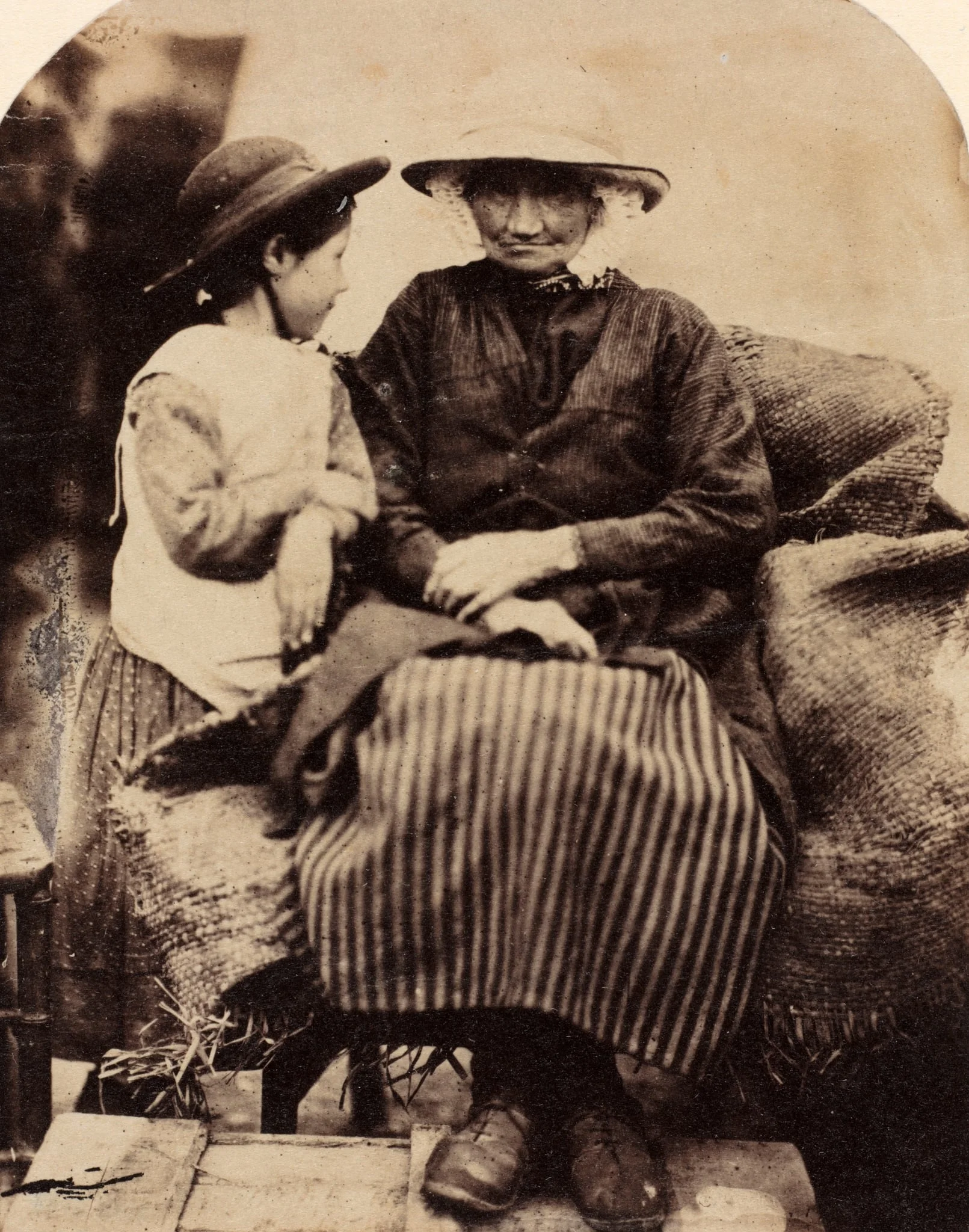 Servants at Rhagatt, Corwen, North Wales, by John Lloyd, 1860