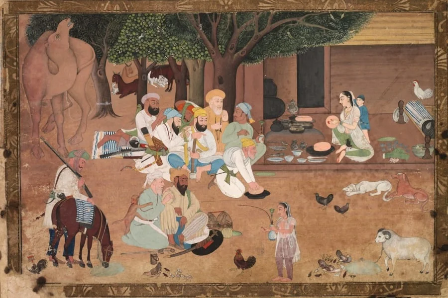 Traveling Warriors Stopping at a Farm, by Unknown, unspecified, 1800