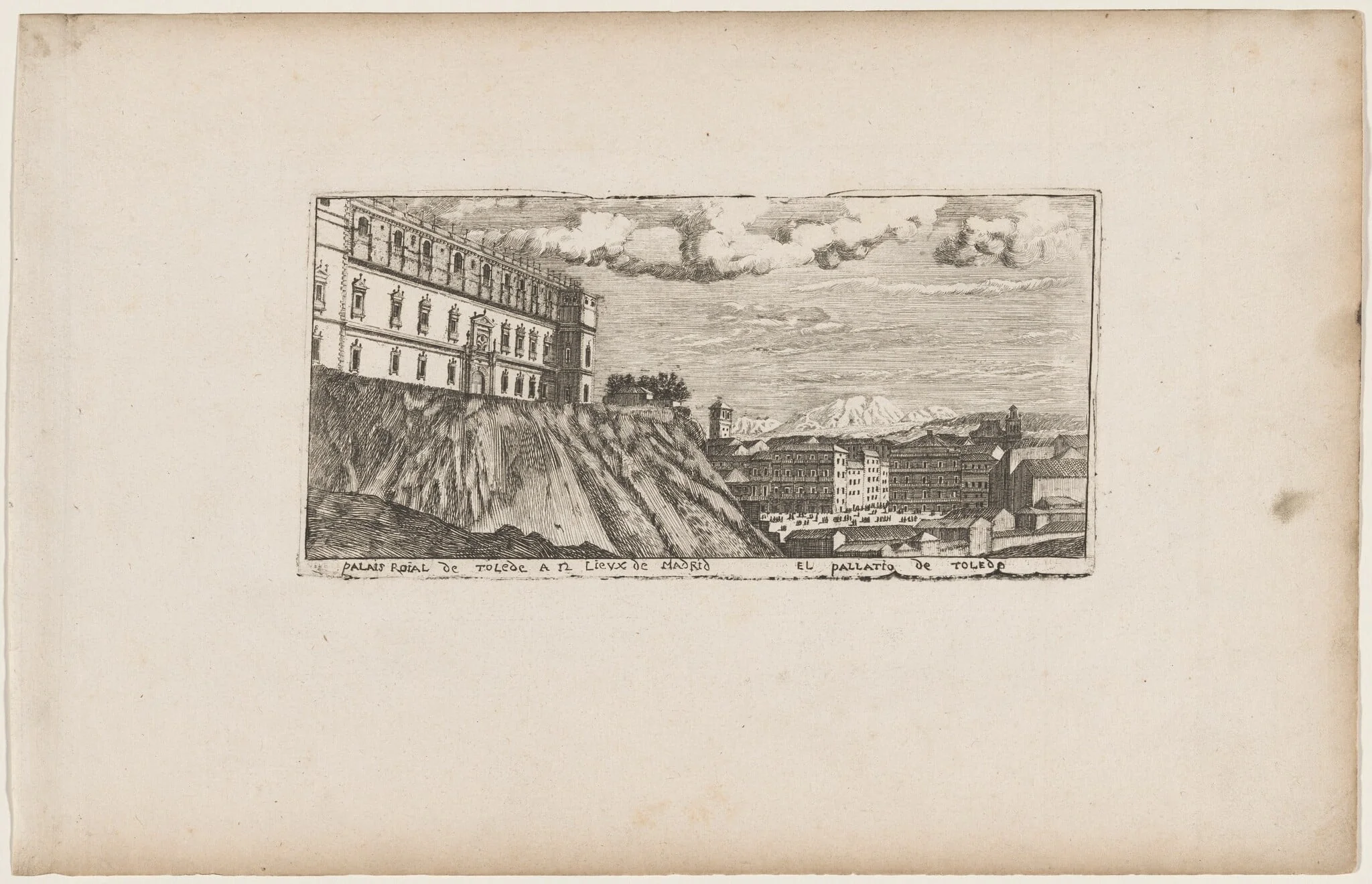 Royal Palace, Toledo, by Louis Meunier, ink, 1664