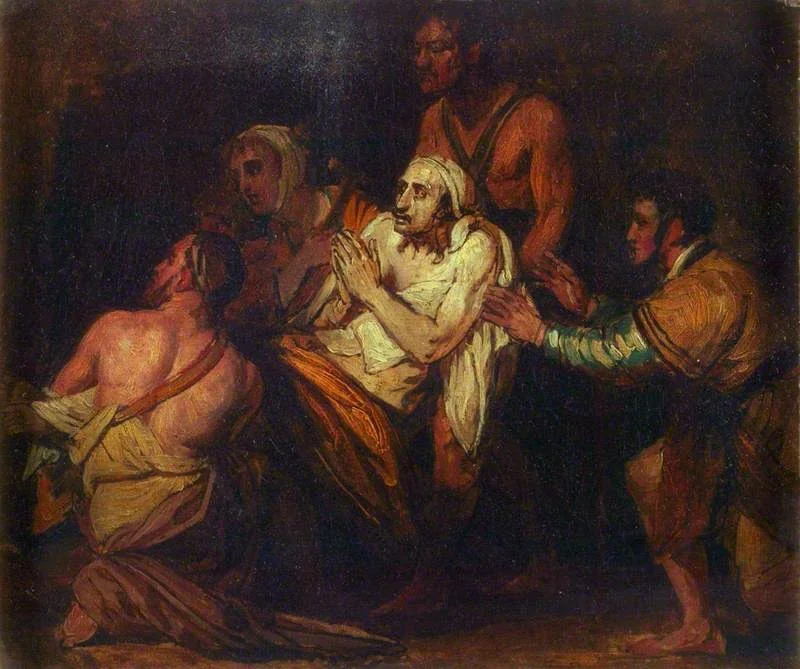 Christ Healing the Sick (sketch), by Benjamin West, oil, 1780