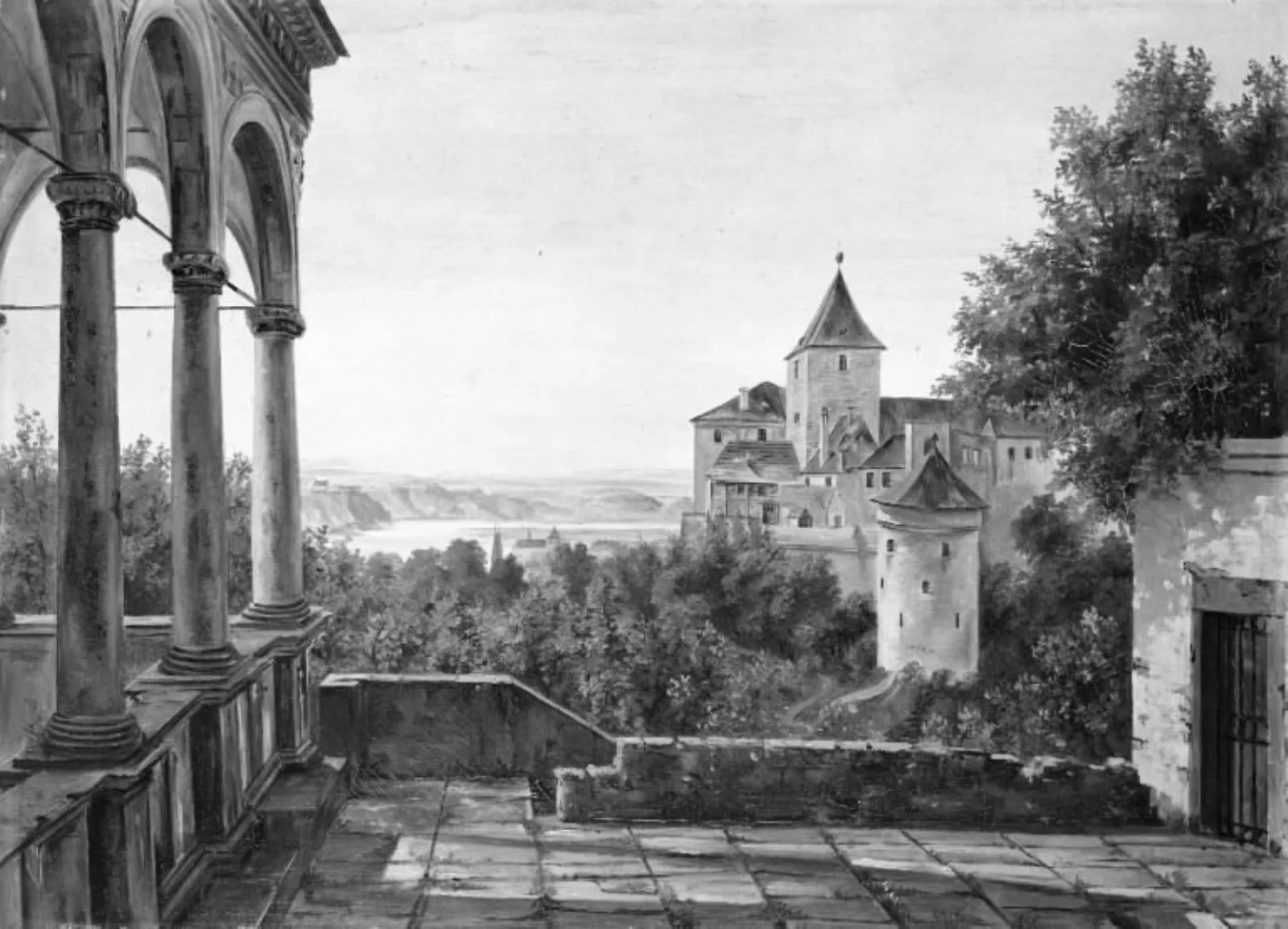 Udsigt ved Tycho Brahes observatorium i Prag, by Unknown, 1850