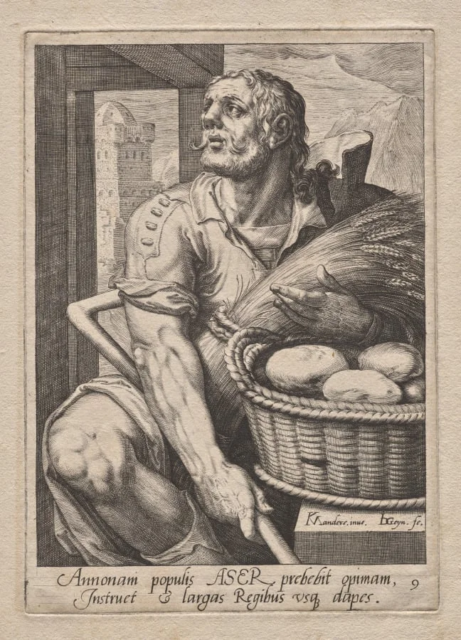 Plate 9: Asher, by Jacob de Gheyn II, 1589