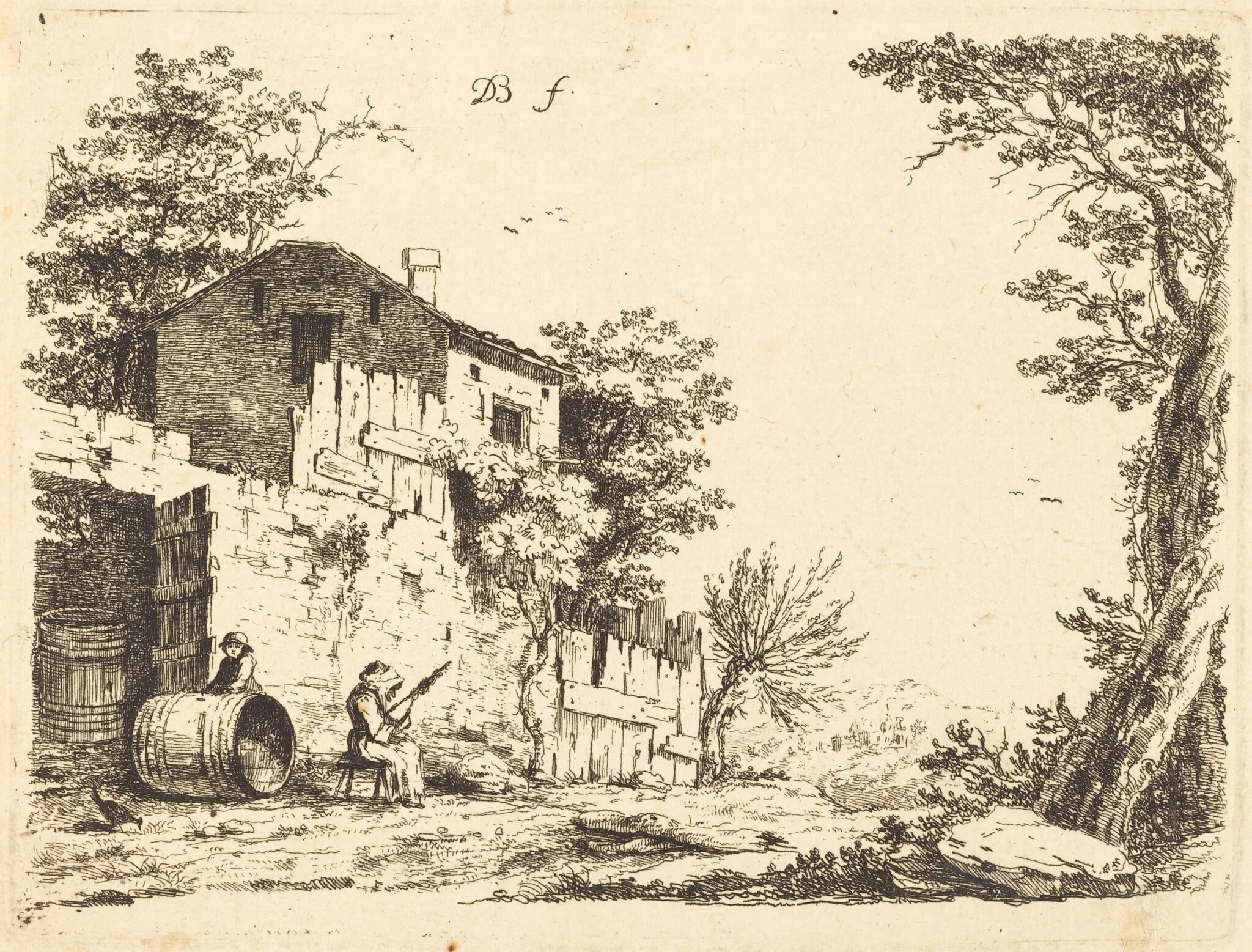 The Spinner, by Jean-Jacques de Boissieu, ink, 1759