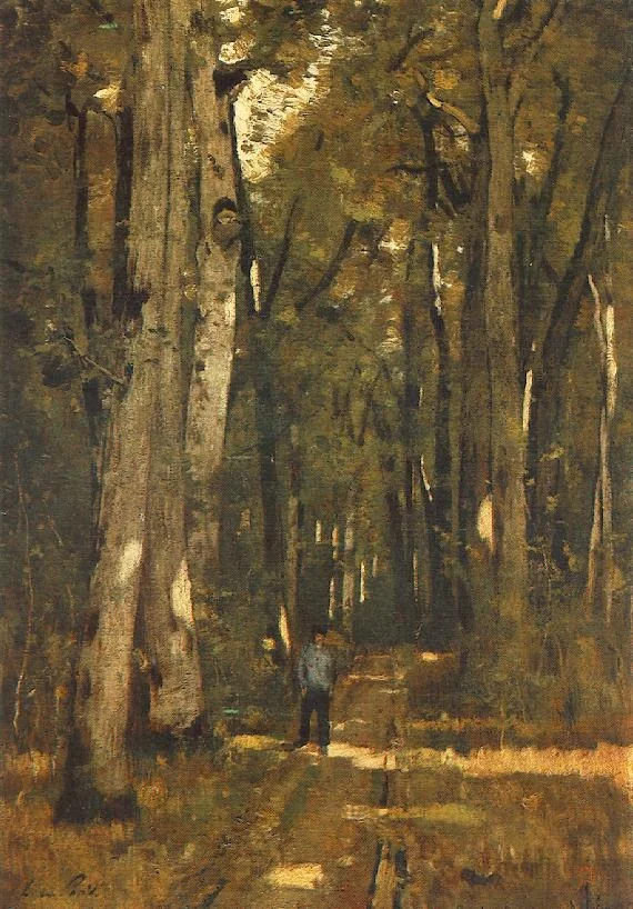 Road in the Fontainebleau Forest, by László Paál, oil, 1888