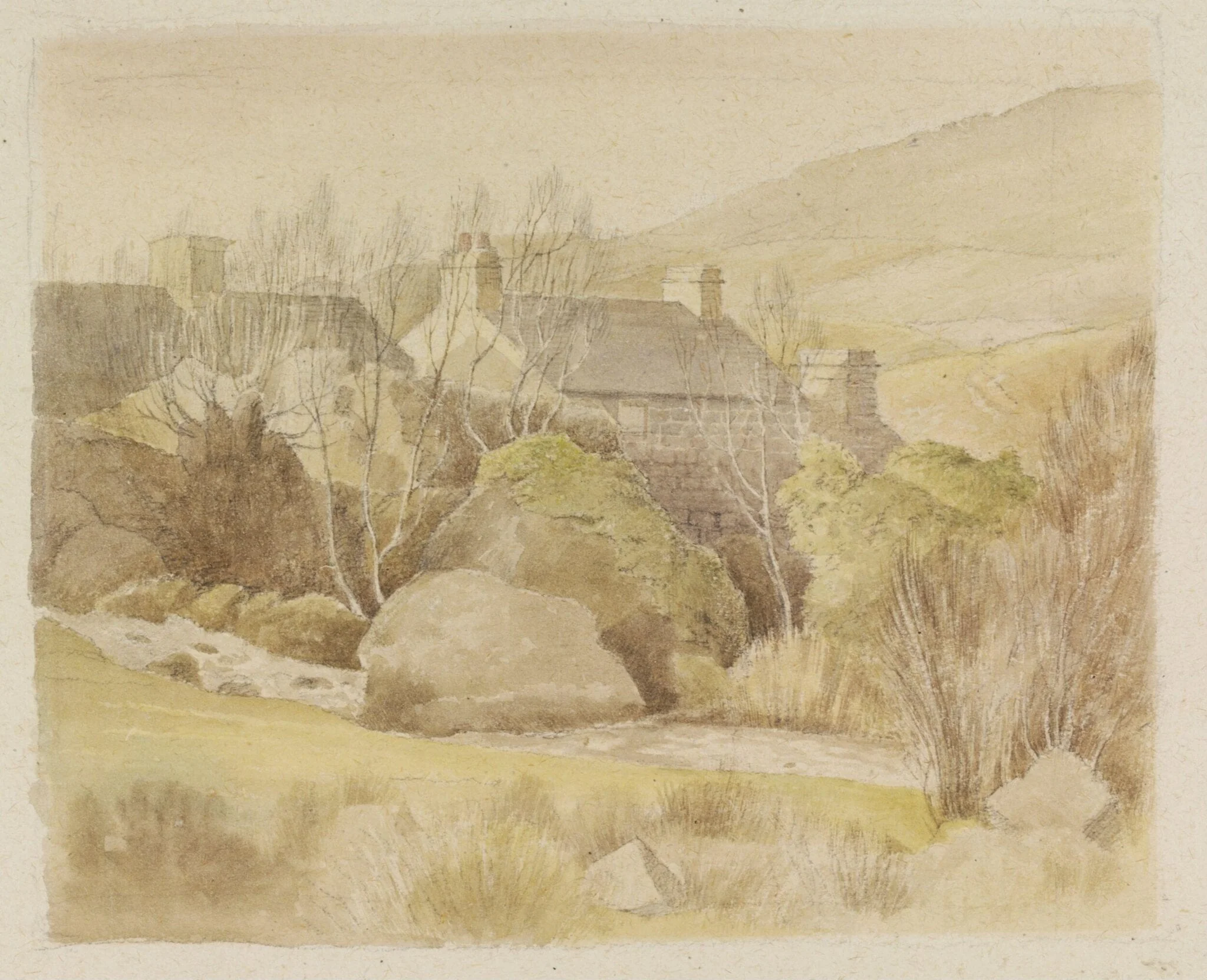 Cerrig-y-Pryfraid Garn, Caernarvonshire, by Richard L. Young, watercolor, 1940
