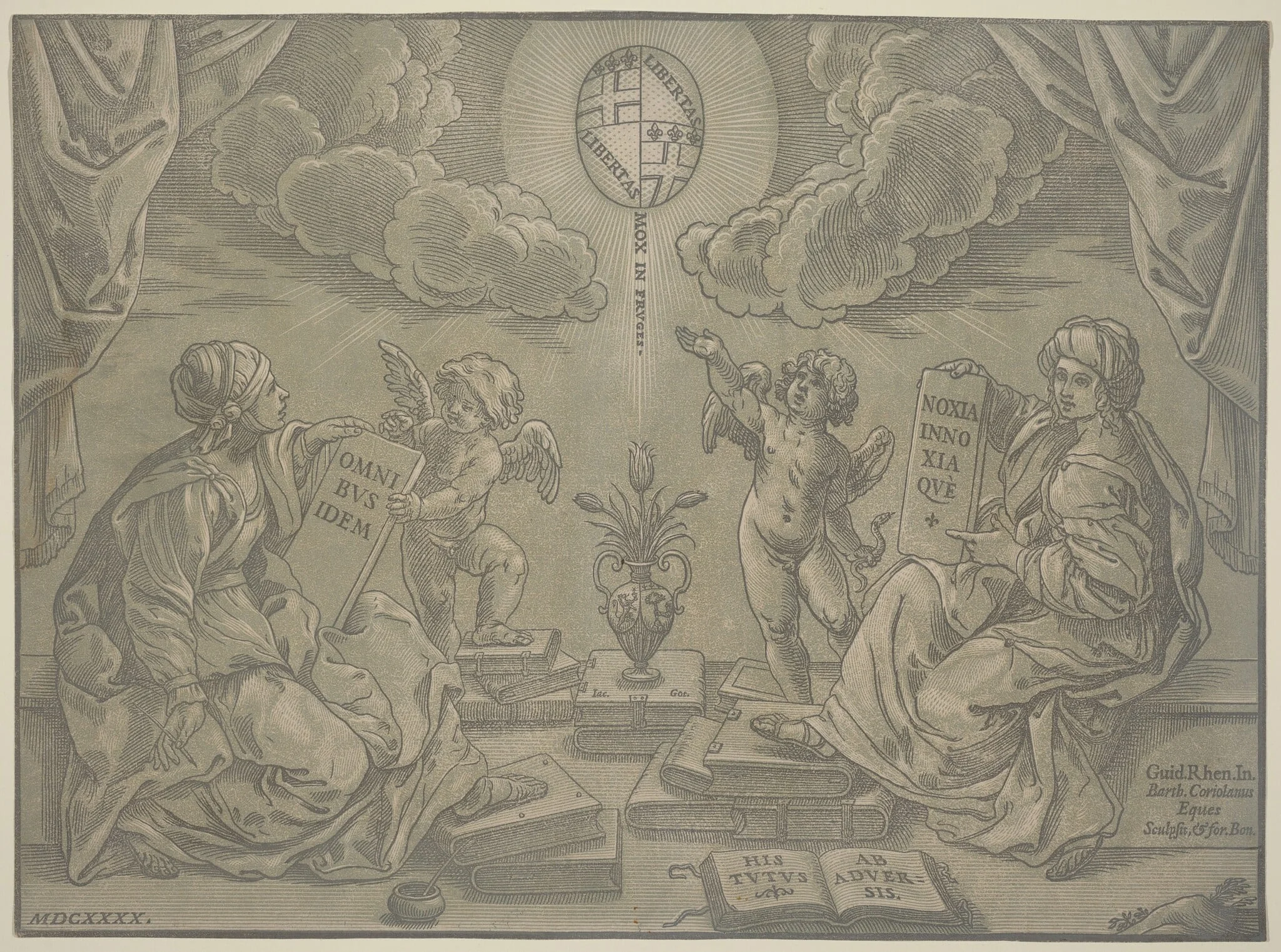 Thesis, by Bartolomeo Coriolano, ink, 1640