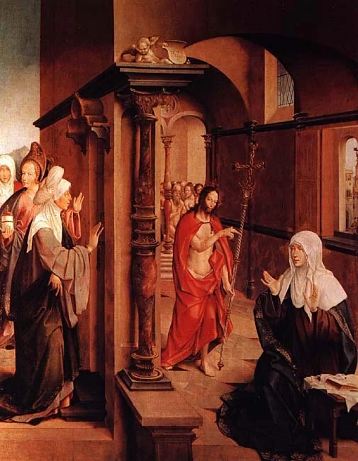 Apparition of Christ to the Virgin Mary, by Frei Carlos, oil, 1529