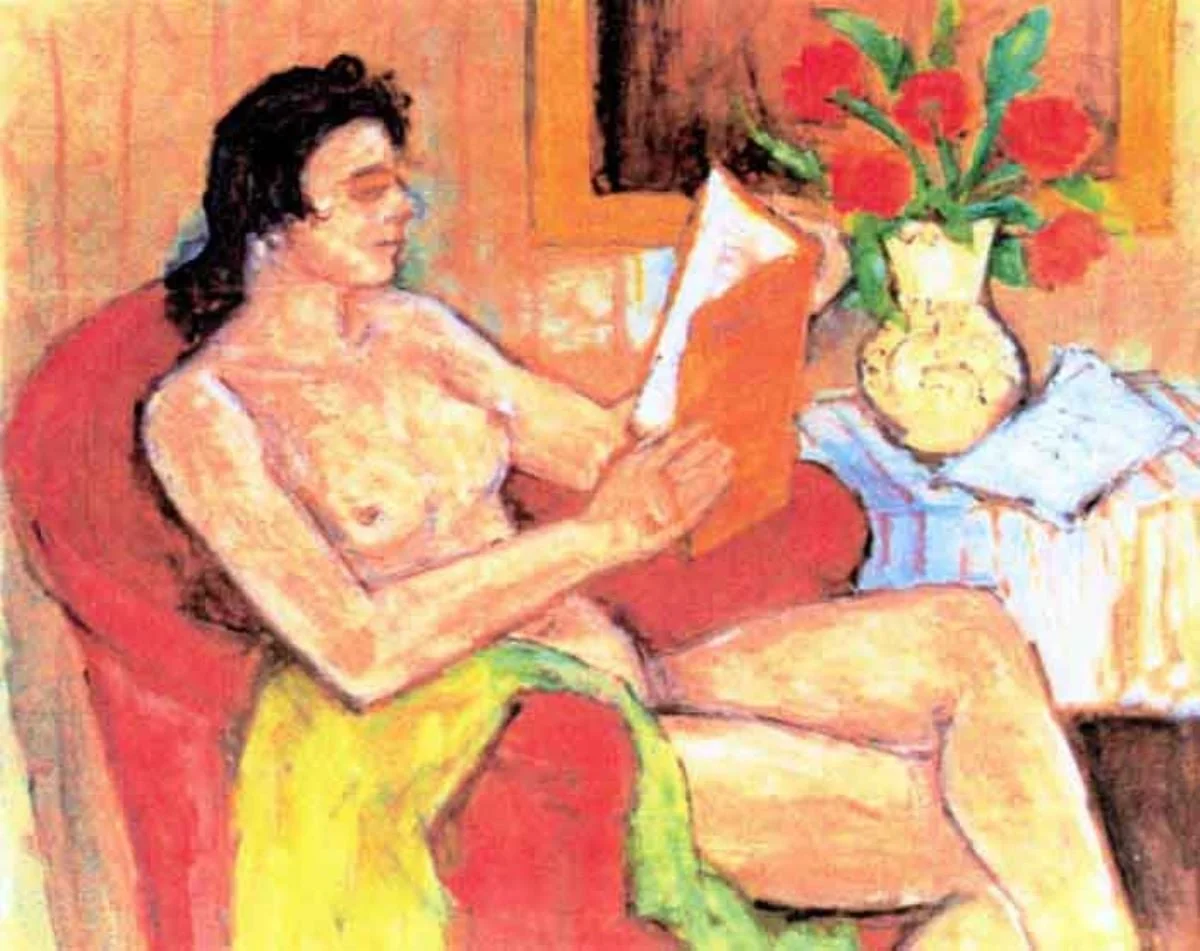 Femeie nud (cu carte), by Theodor Pallady, unspecified, 1921