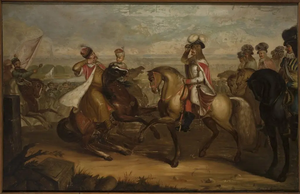 King John III Sobieski meets emperor Leopold at Vienna, replica