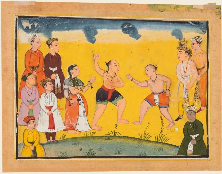 Draupadi Rescued from Abduction, from a Mahabharata, by Unknown, unspecified, 1615