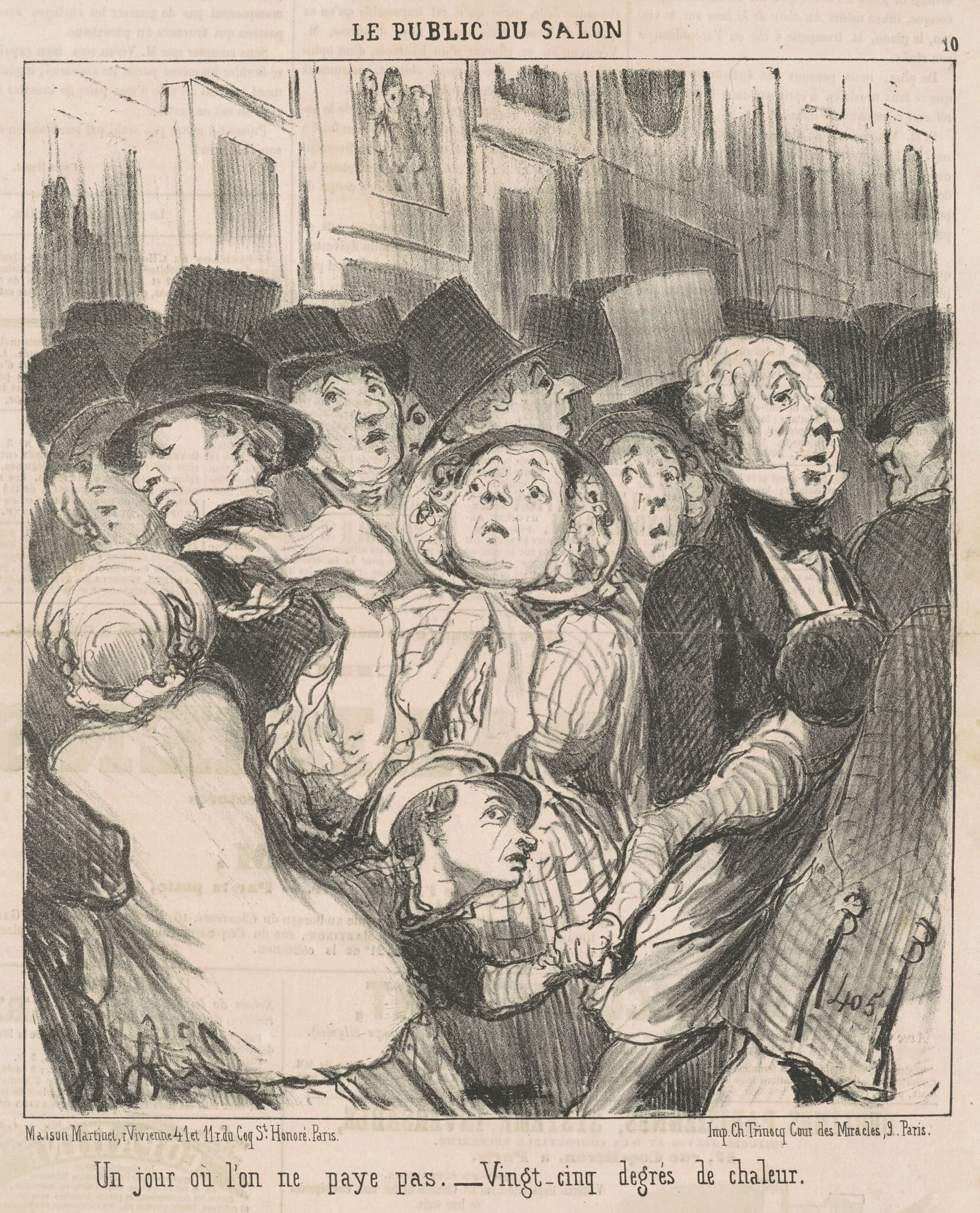 Un jour ou l'on ne paye pas, by Honoré Daumier, ink, 1852