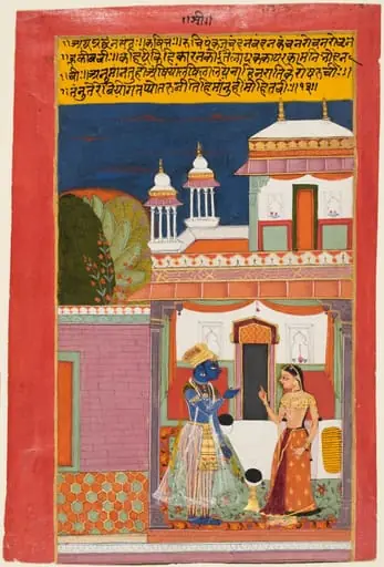 Krishna and Radha Quarreling: Shatha Nayaka, from a Rasikapriya
