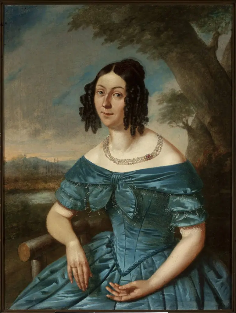Portrait of a lady in a blue dress