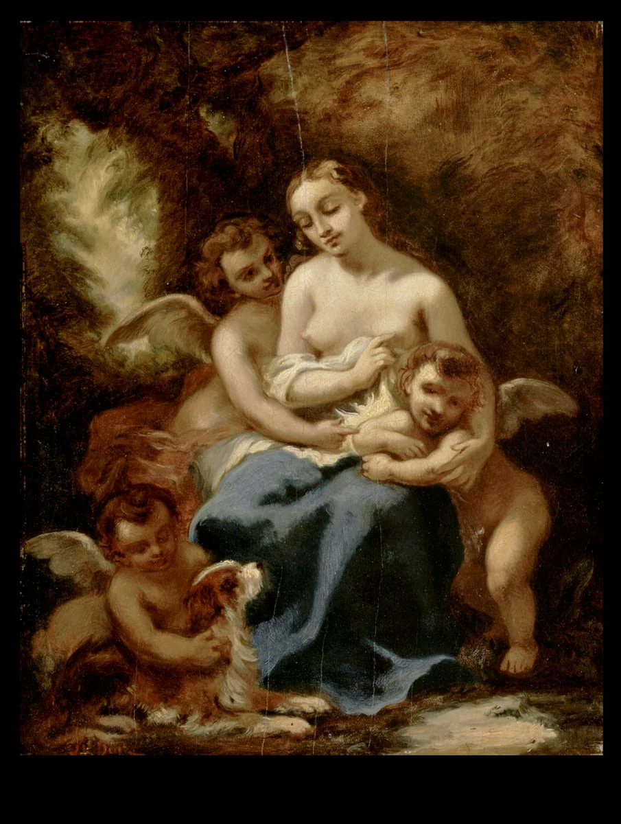 Tyttö amoriineineen, by Narcisse Virgile Diaz de la Peña, unspecified