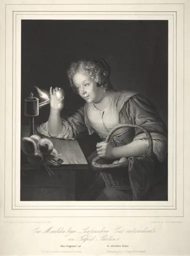 Girl Candling Eggs