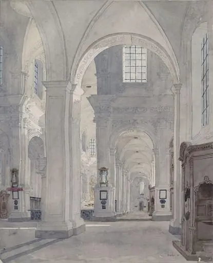 Interior of the cathedral of Cambrai, France