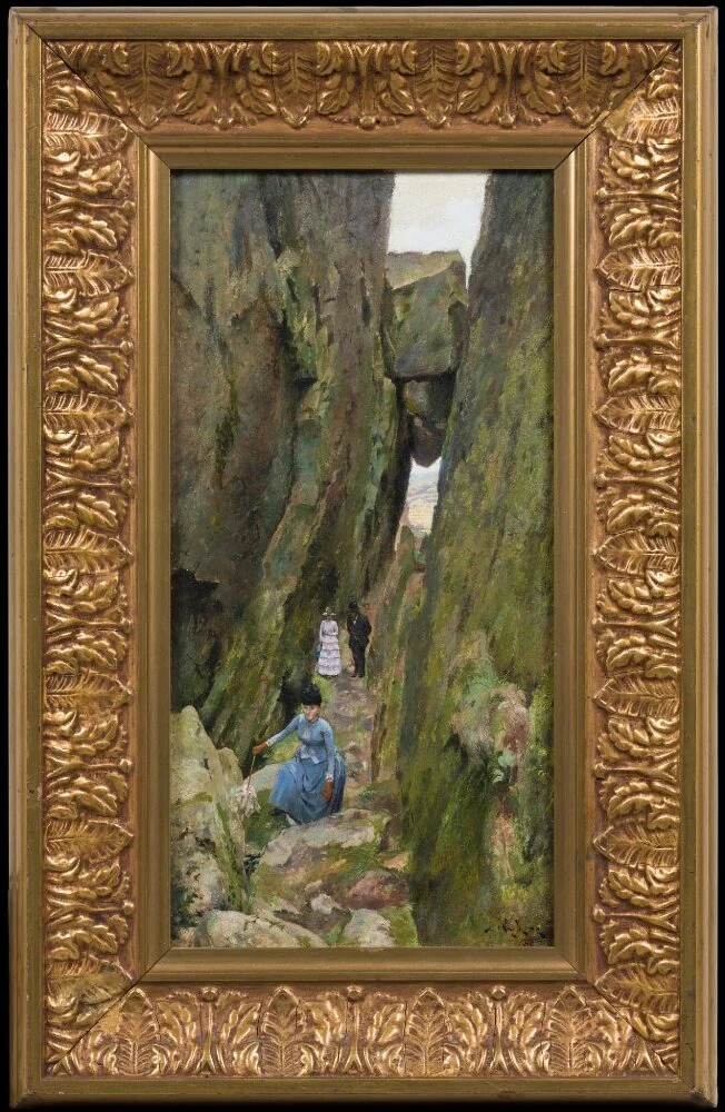 Elegant Walkers at Kungsklyftan, Fjällbacka, by Ivar Nyberg, oil, 1895