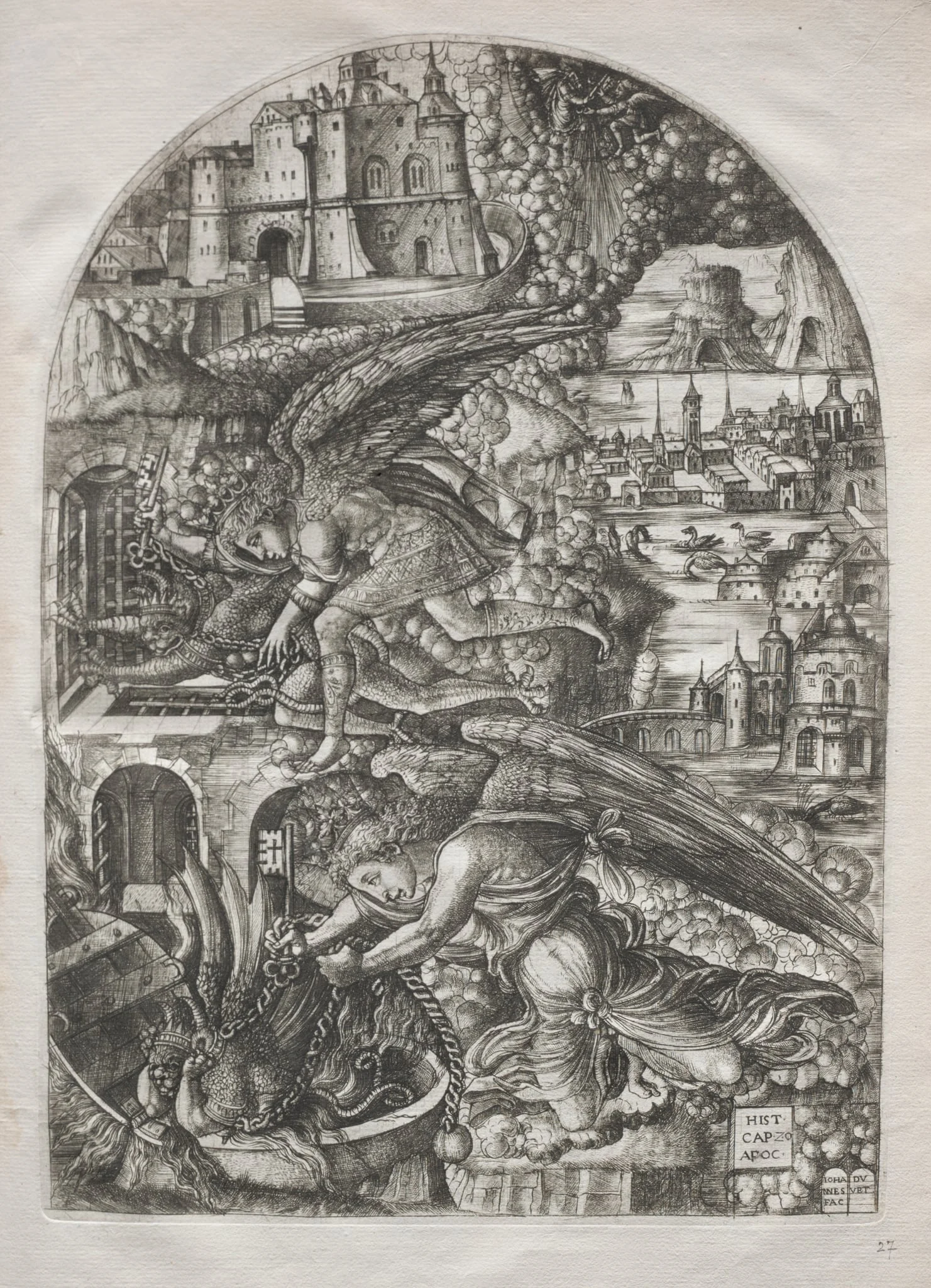 The Apocalypse:  Satan Bound for a Thousand Years, by Jean Duvet, 1550
