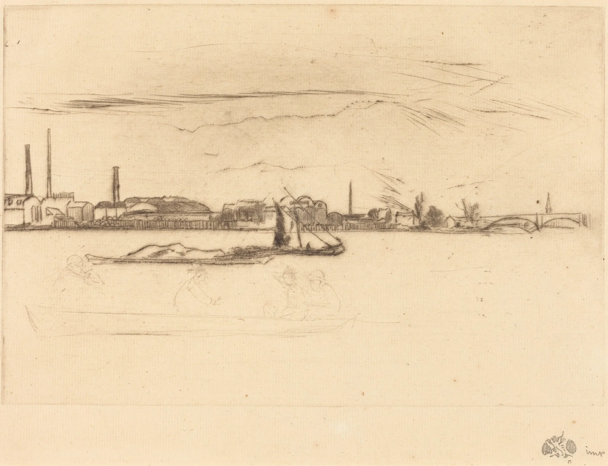Price's Candle-Works, by James McNeill Whistler, ink, 1875
