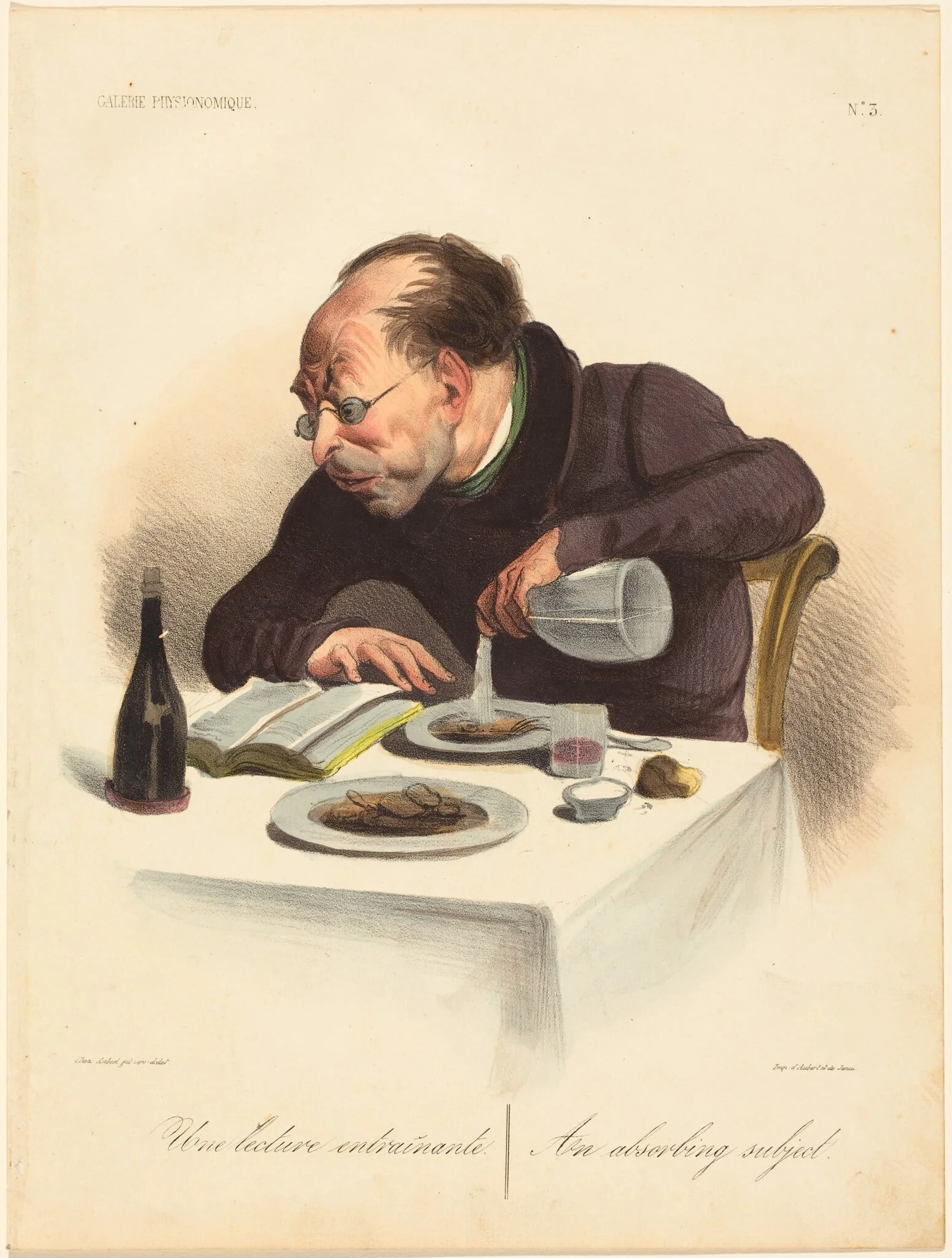 Une lecture entrainante, by Honoré Daumier, ink, 1836