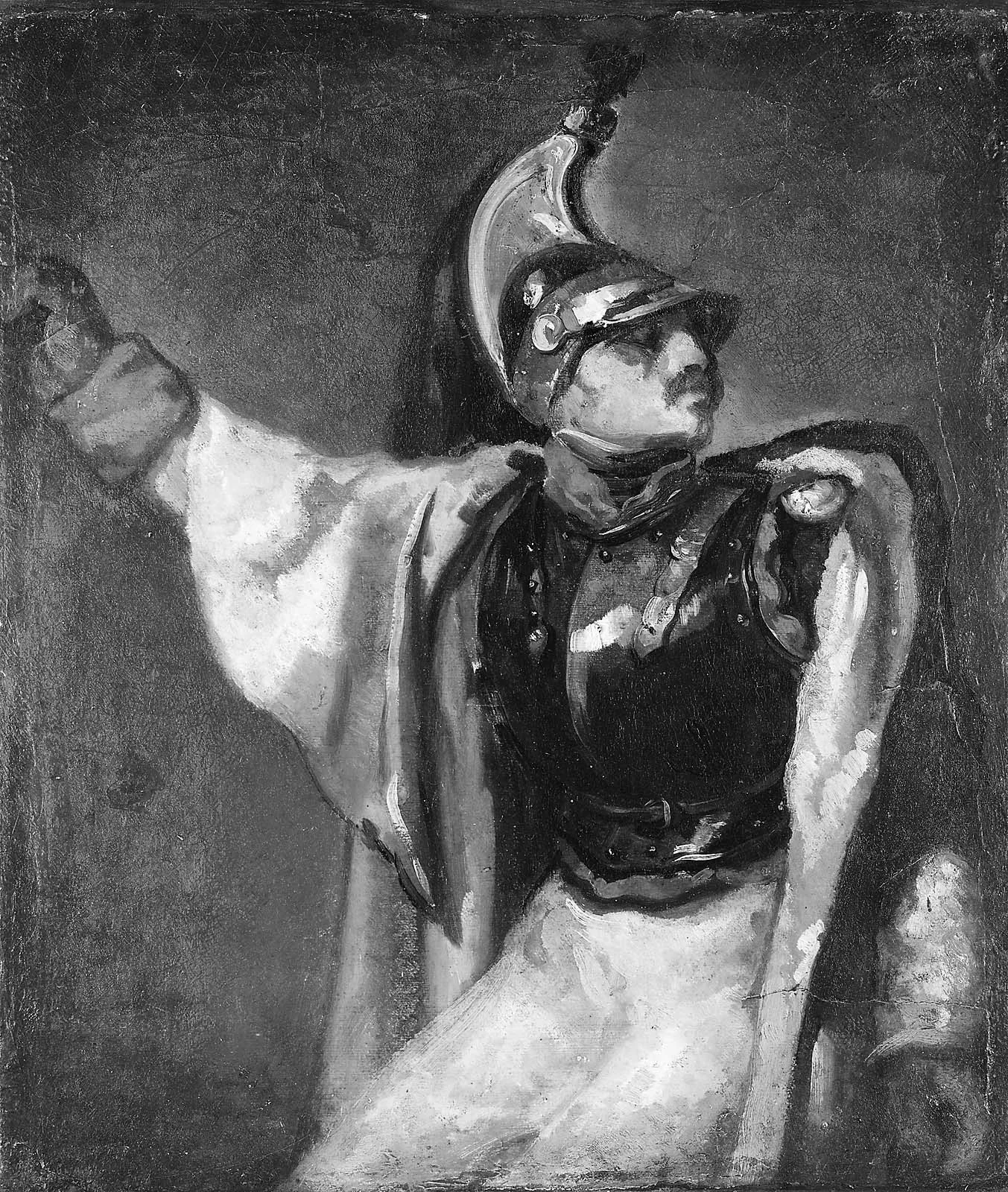 Study for Wounded Cuirassier, by Théodore Géricault, unspecified, 1817
