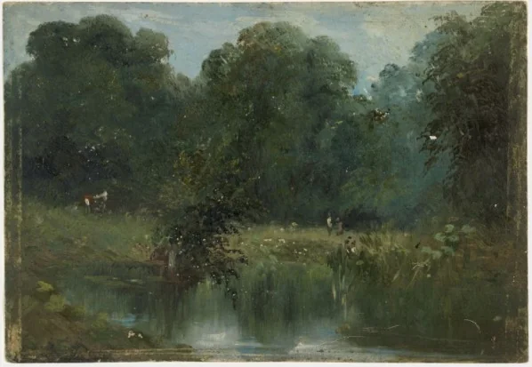 Figures by a Woodland Pool