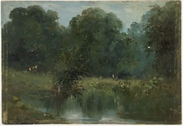 Figures by a Woodland Pool