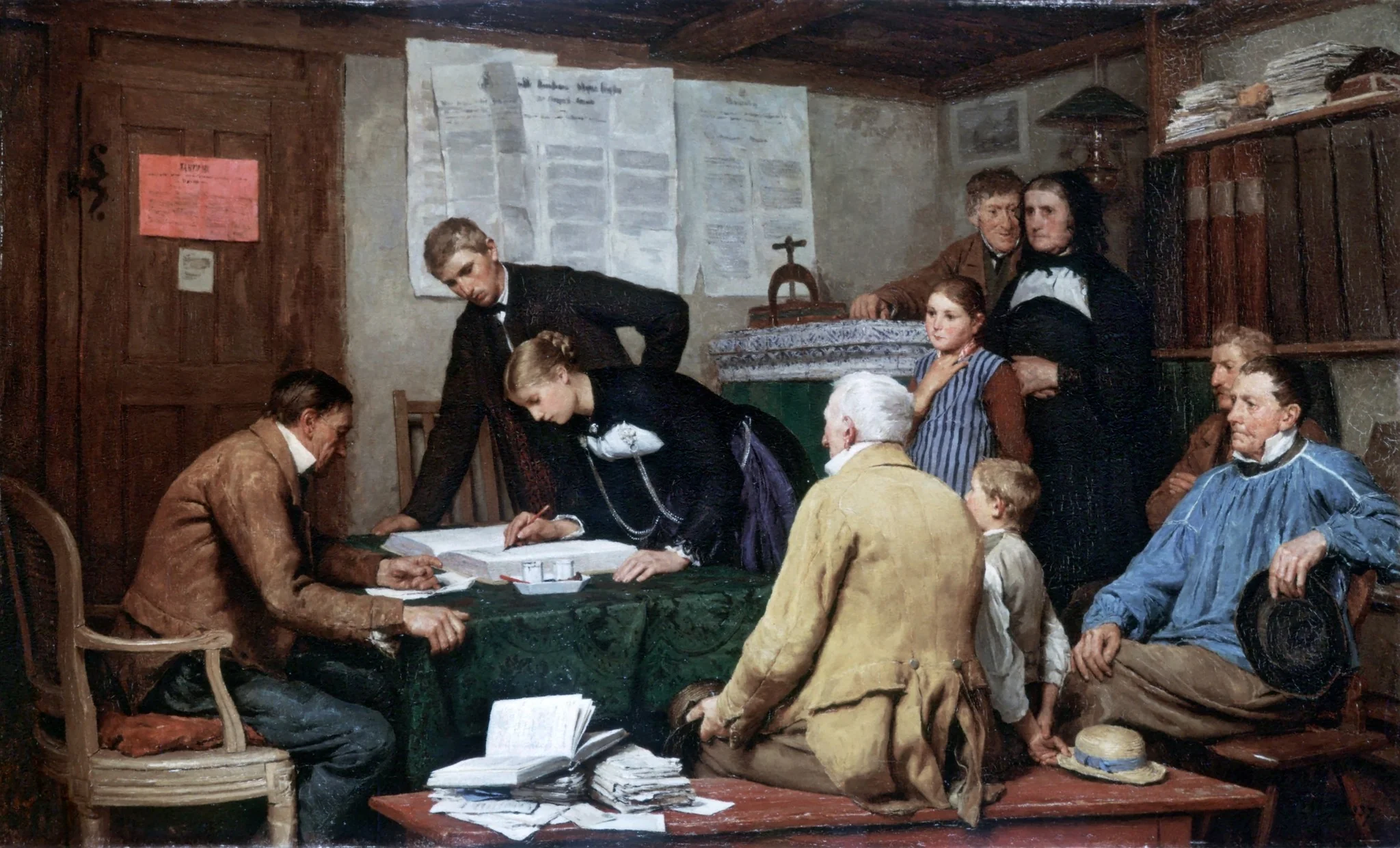 Civil marriage, by Albert Anker, oil, 1894