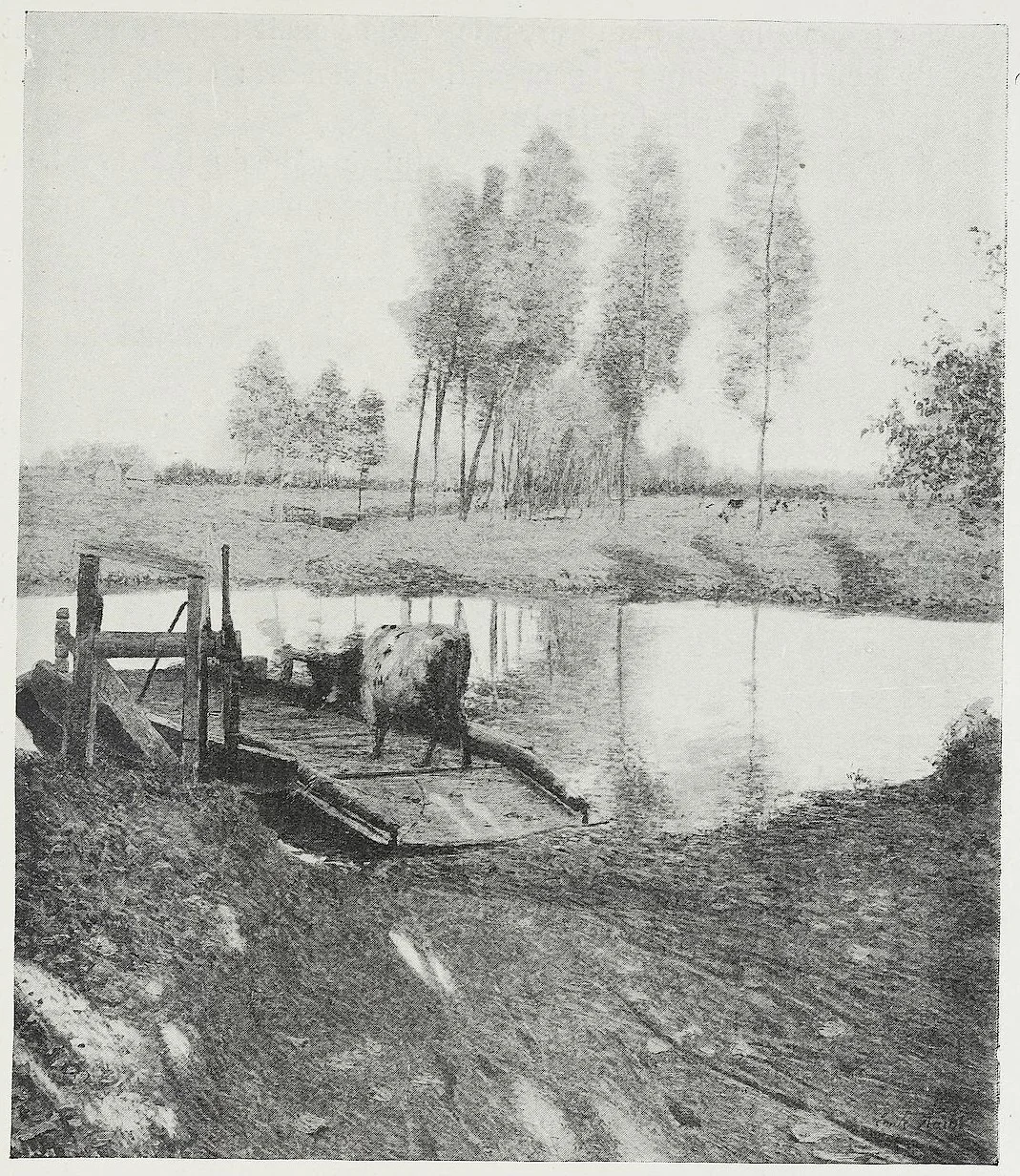 Ferry at Afsnee, by Emile Claus, oil, 1896