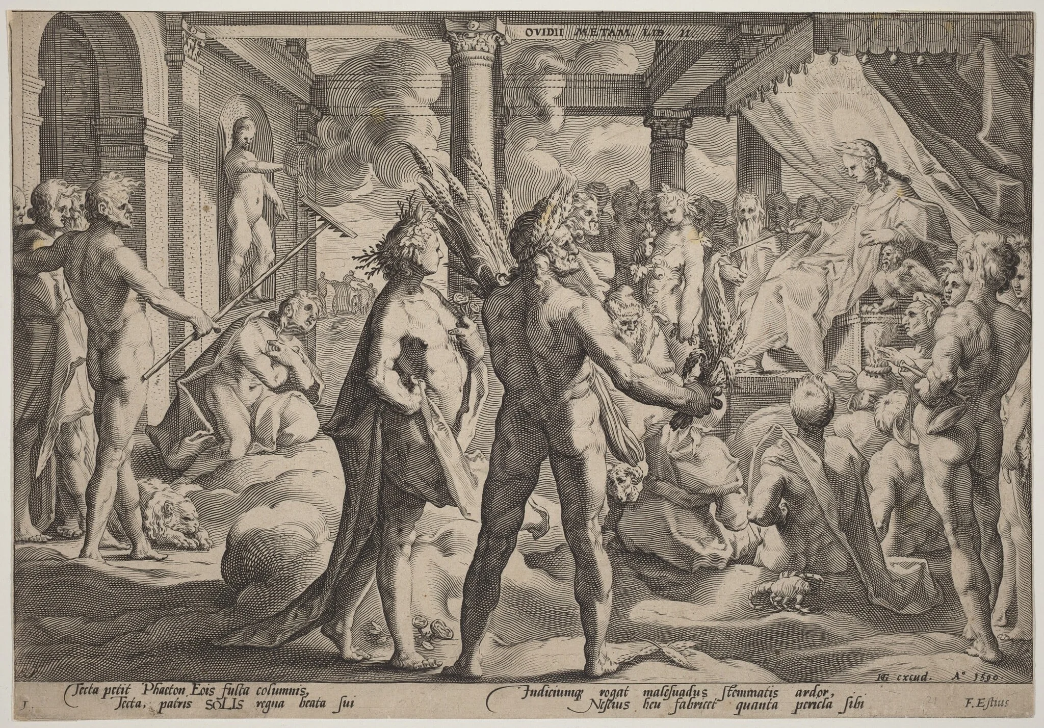 Phaeton Asking for the Chariot, by Hendrik Goltzius, ink, 1590
