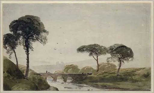 Landscape with river and bridge