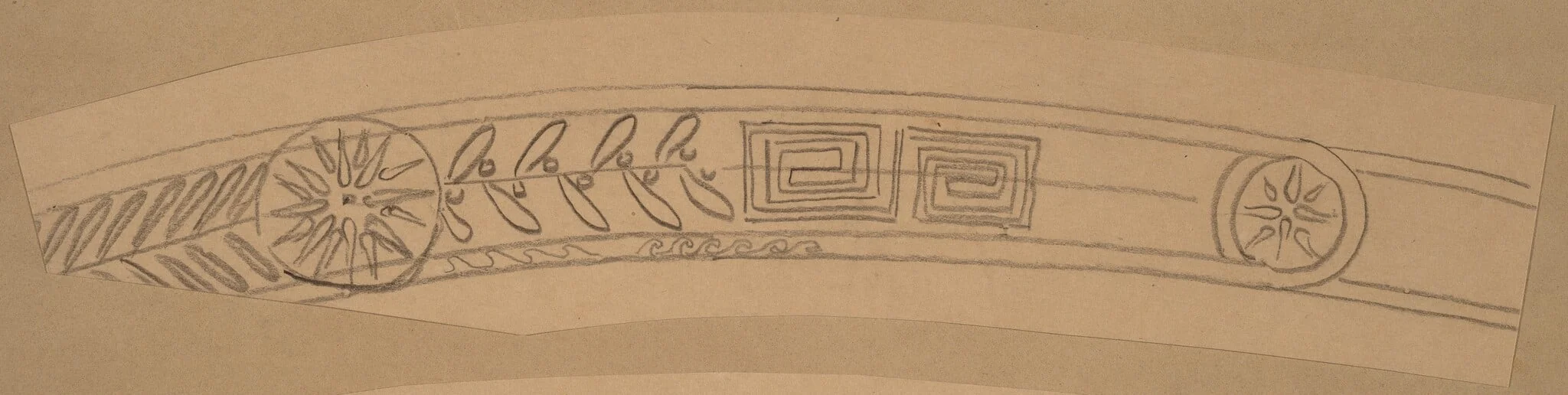 Study for a Border Design, by Charles Sprague Pearce, crayon, 1894