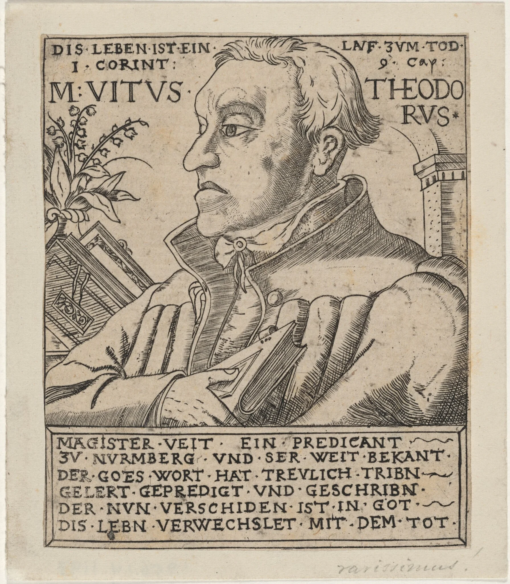 Theodore Veit, Preacher, by Unknown 19th Century, ink, 1850