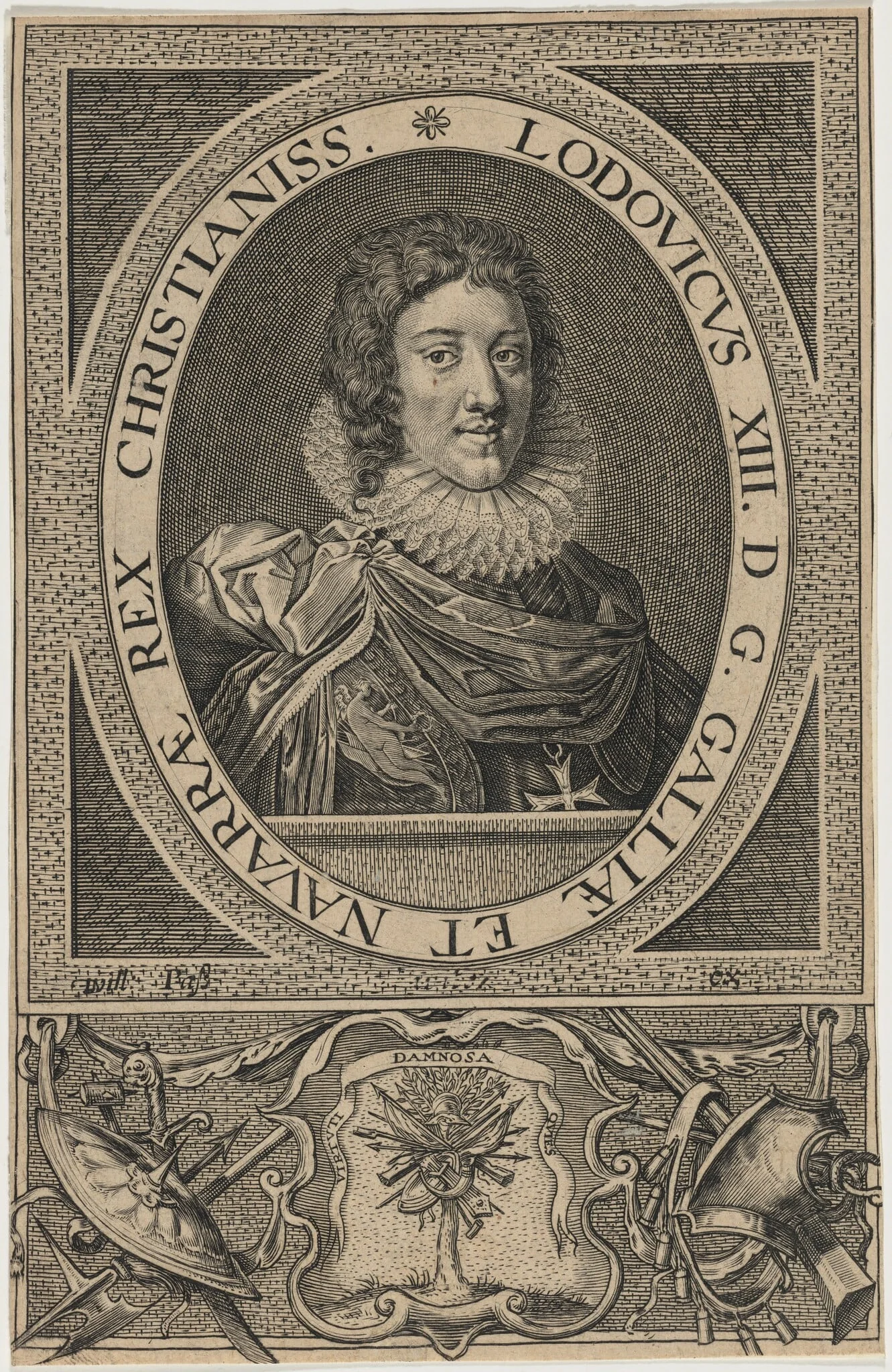 Louis XIII, King of France, by Willem de Passe, ink, 1618