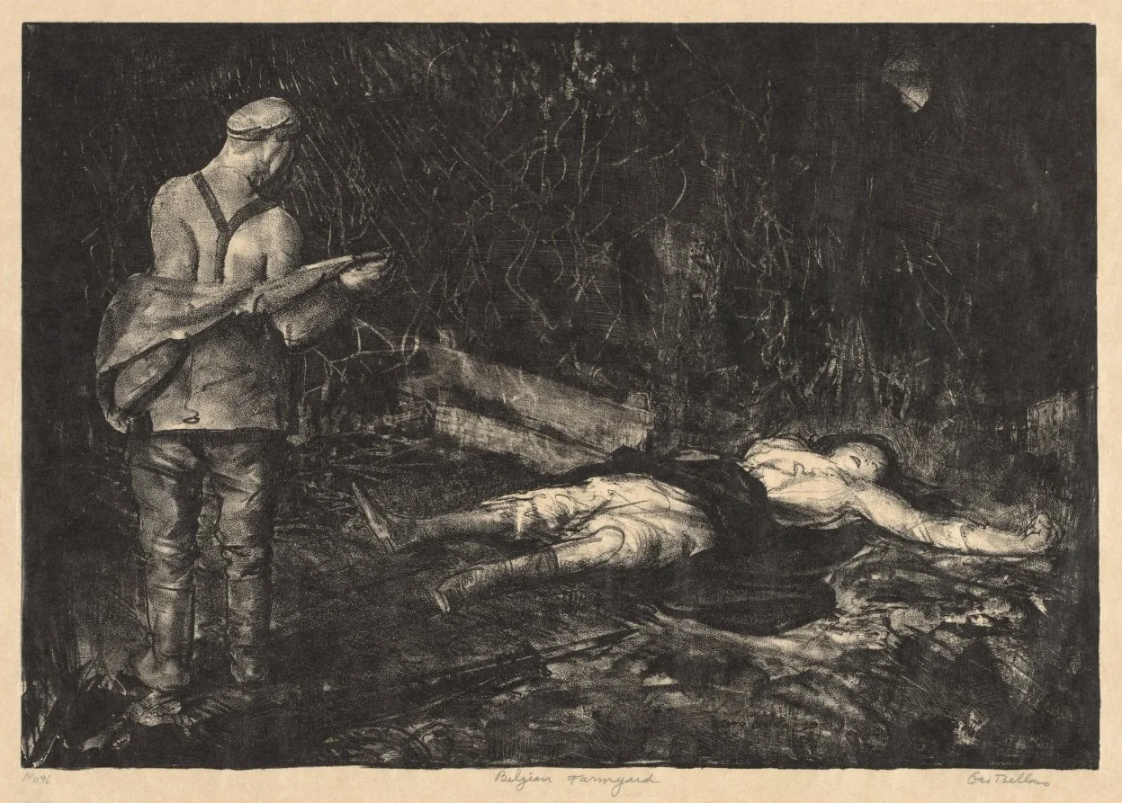 War Series:  Belgian Farmyard, by George Bellows, 1918