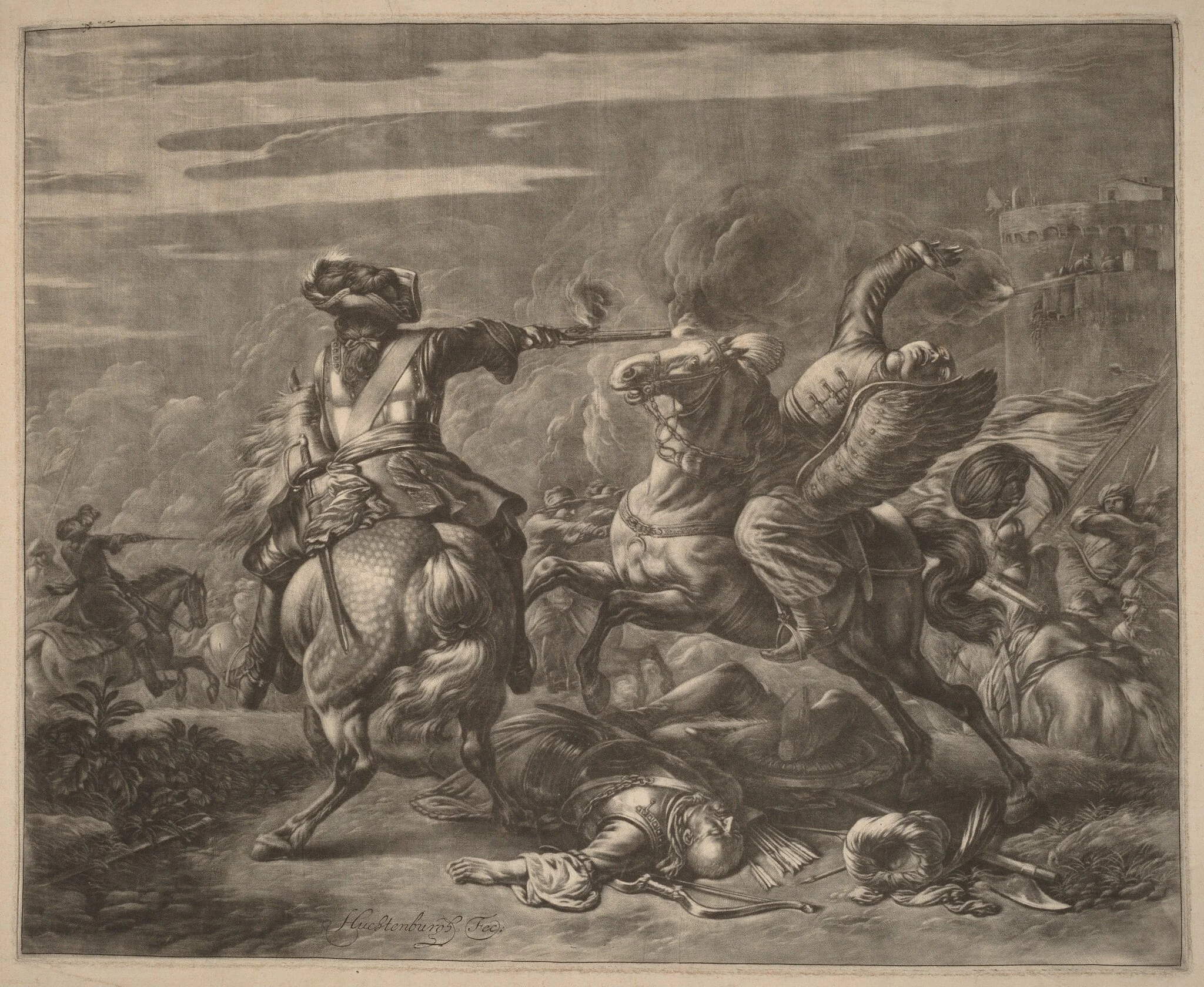 A Horseman Shooting a Turk from His Horse