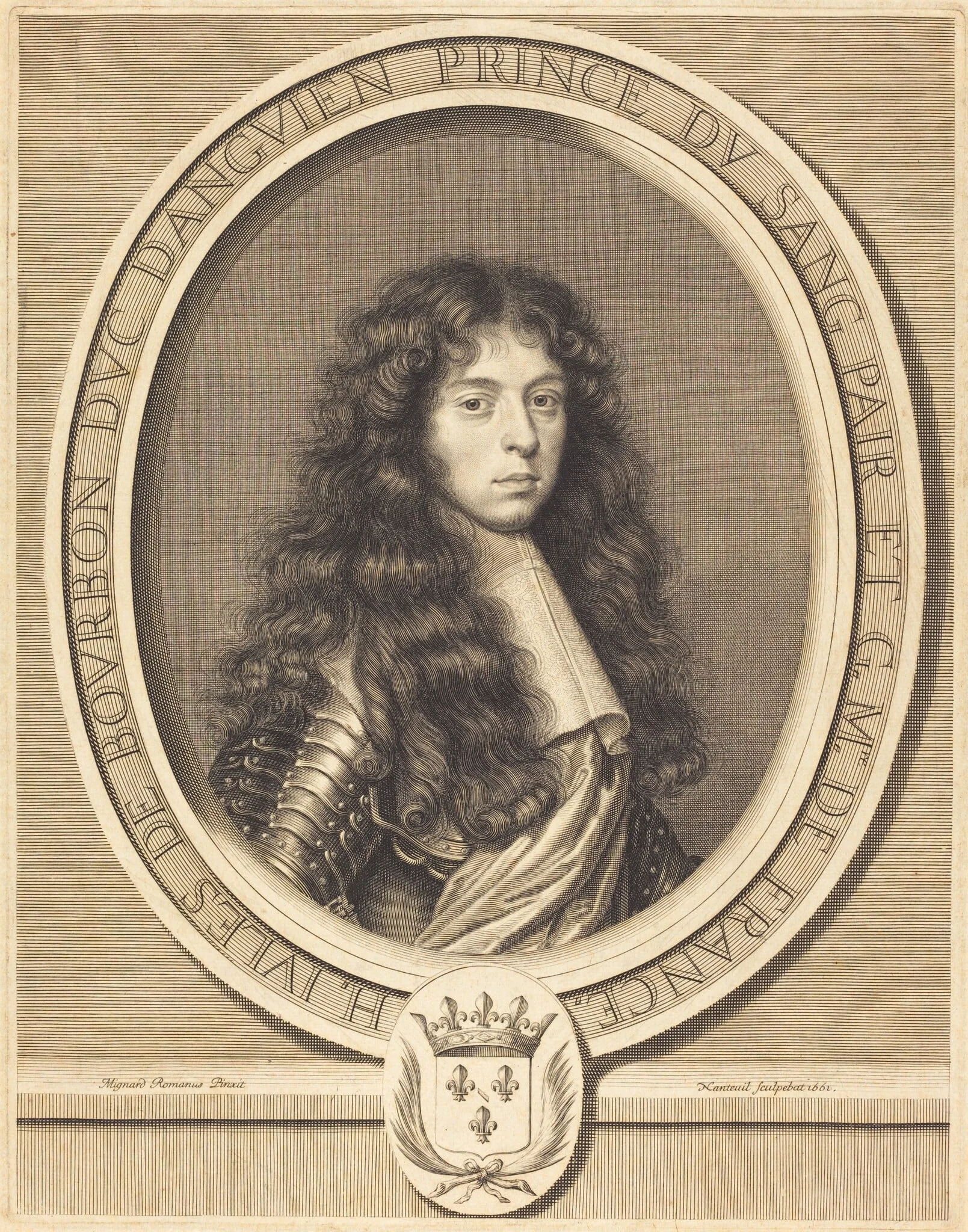 Jules, Duc d'Enghien, by Robert Nanteuil, ink, 1661