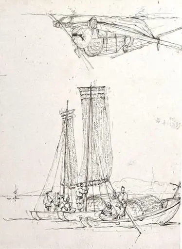 Studies of Tanka boats with figures, Macau