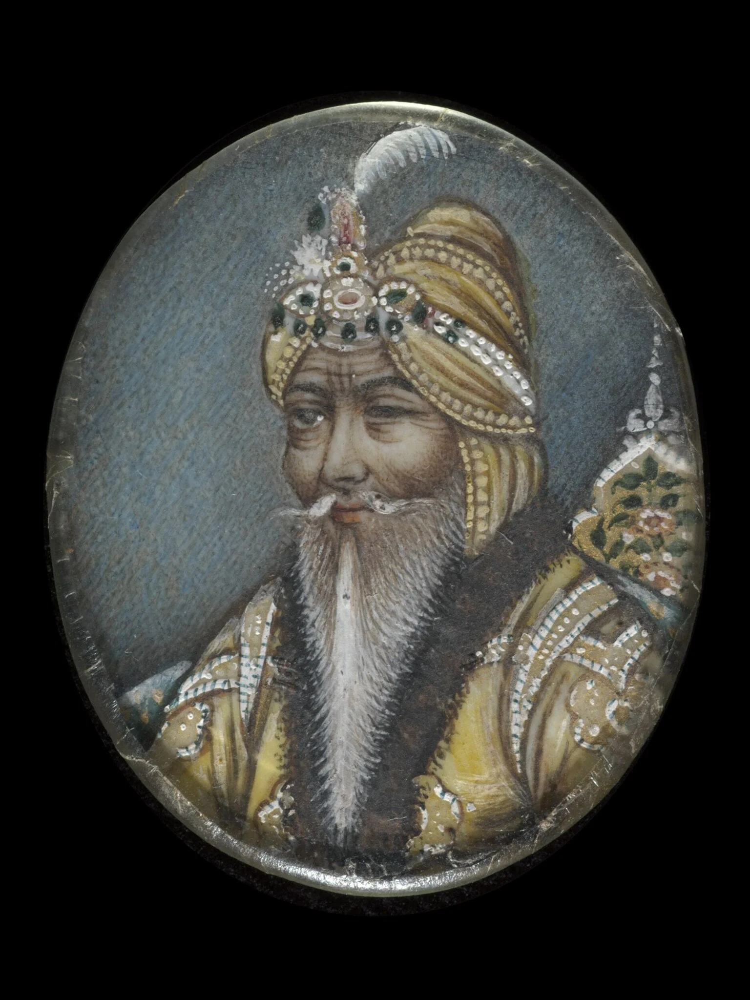 One of two portraits of Maharaja Ranjit Singh (1780-1839), by Unknown, paint, 1900