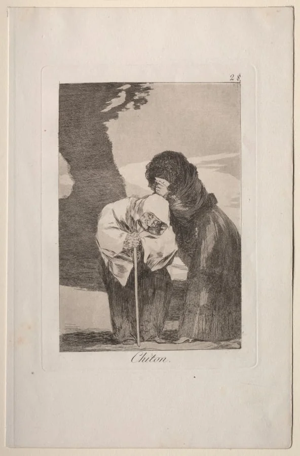 Hush!, Plate 28, by Francisco Goya, 1799