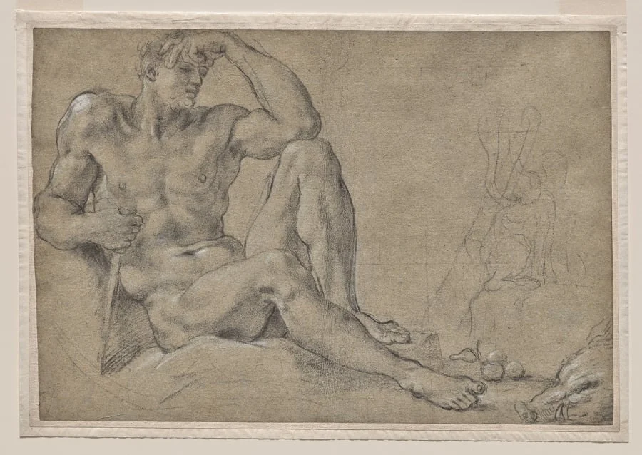 Hercules Resting (recto), by Annibale Carracci, 1596