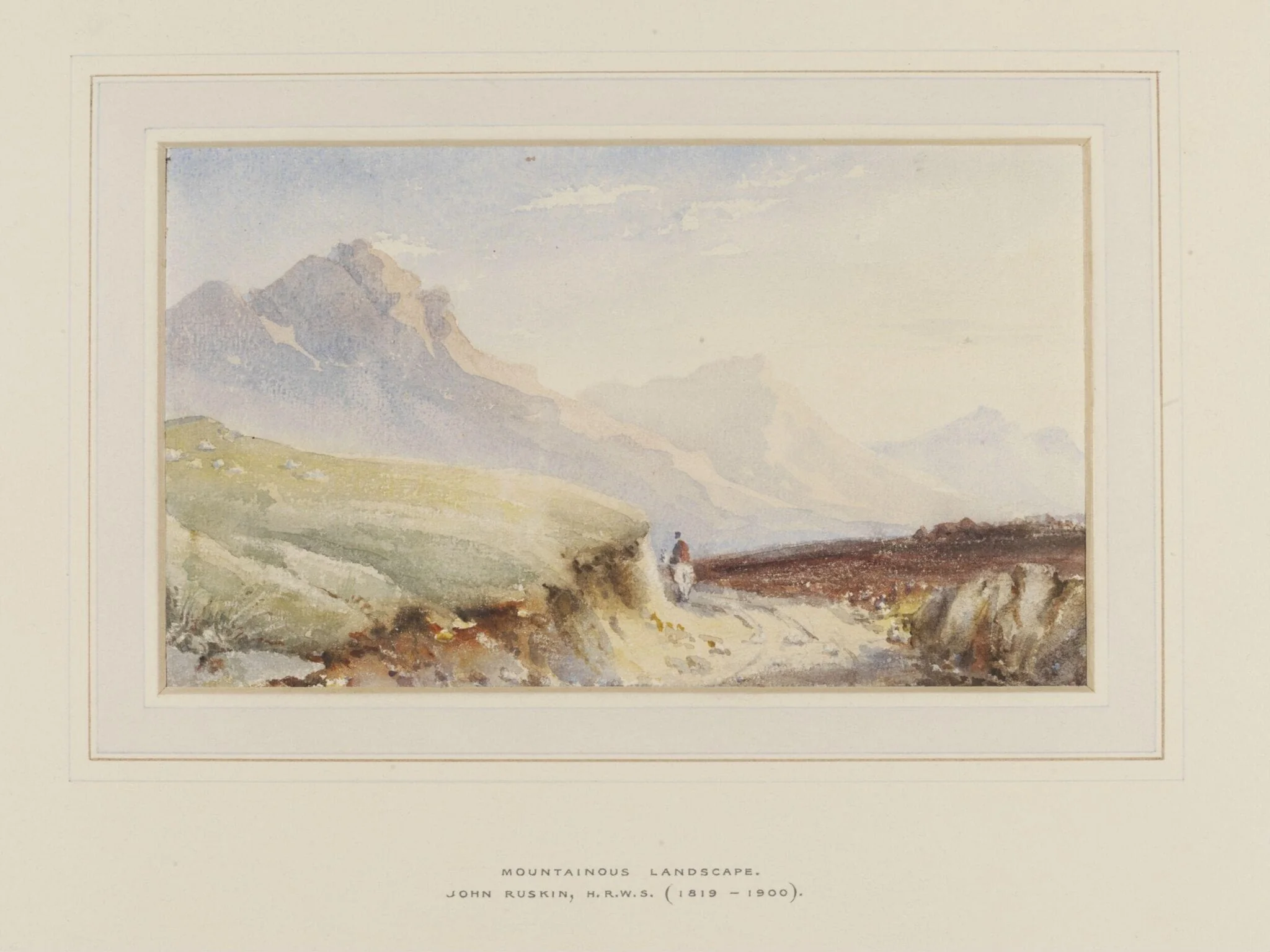 Mountainous Landscape, by John Ruskin, watercolor, 1889