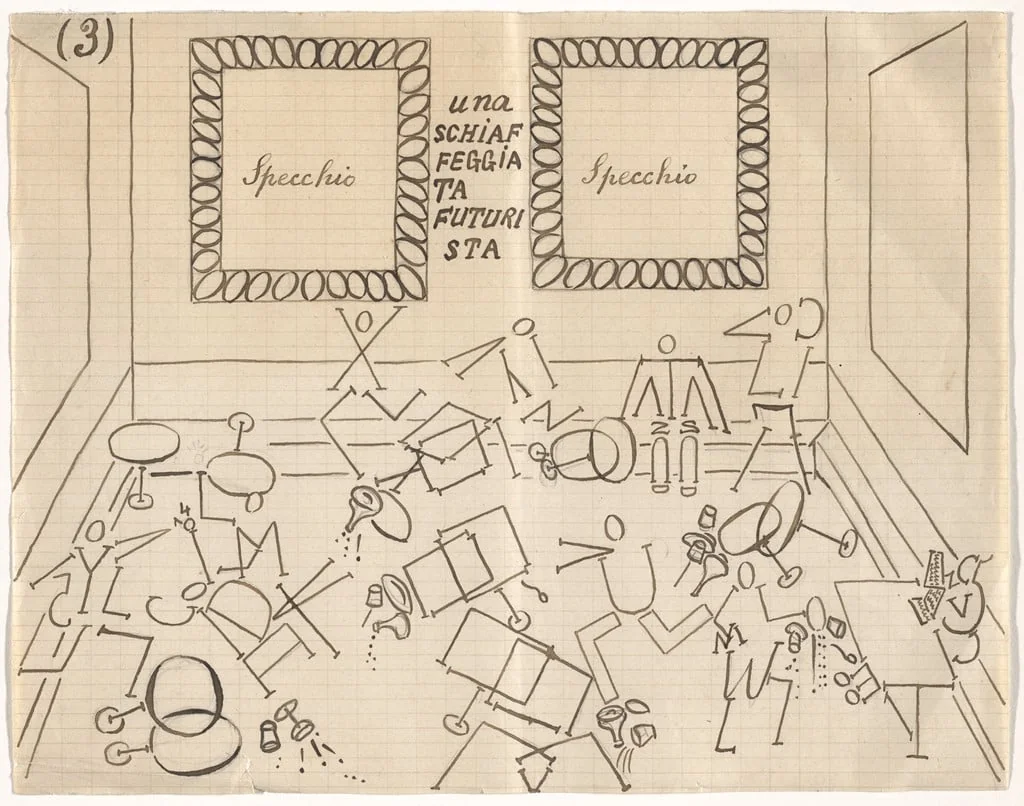 Untitled, by Pasqualino Cangiullo, graphite, 1916
